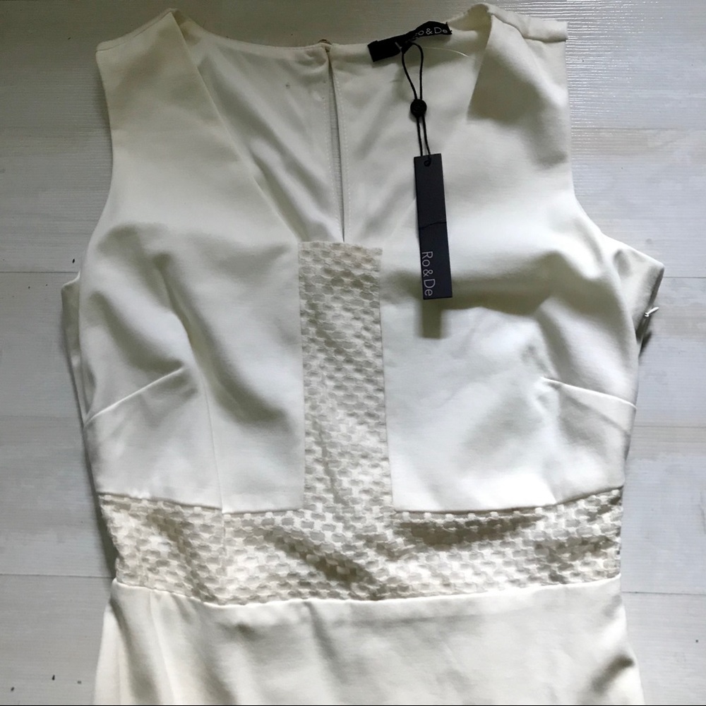 NWT Ro & De Bodycon Cocktail Dress in Ivory, S - Picture 5 of 15